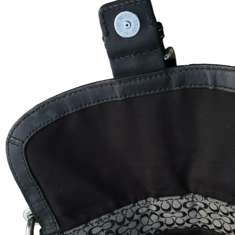 Coach Monogrammed Logo Buckle Small Crossbody Black/White/Silver Hardware - Picture 12 of 15